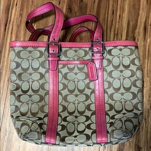 Coach Purse -pink/tan